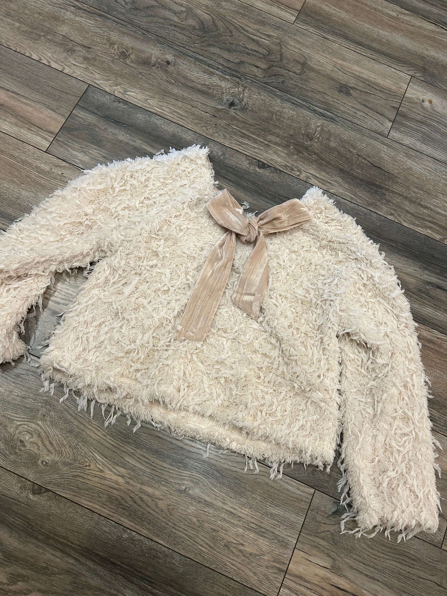 Happy Holidays Sweater W Velvet Bow Tie