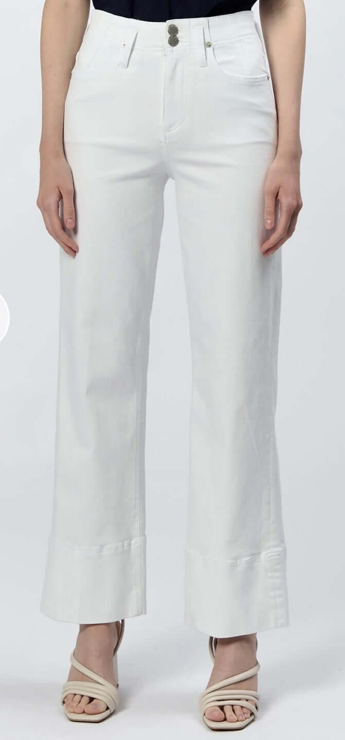 Dear John Holly highrise wide hem jeans in white, featuring a flattering fit and comfortable fabric for women's fashion.