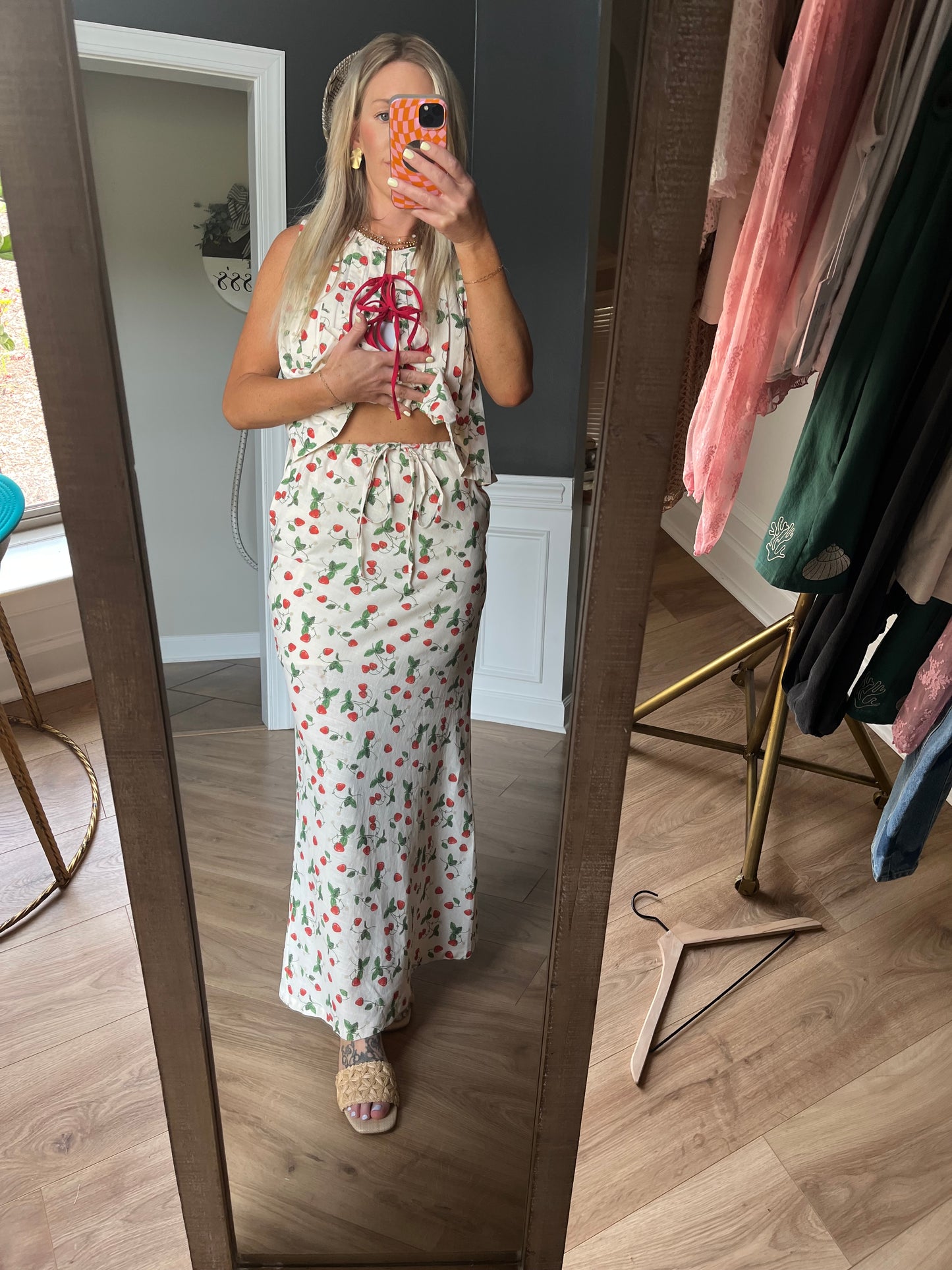 Berry A Line Skirt /lined cream