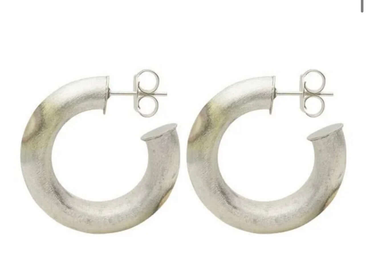 Sheila Fajl Small Chantal Hoops/ burnished silver