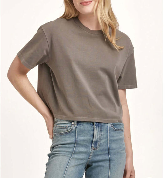 Dear John Maddox Boyfriend Jersey Cotton Top/ charcoal