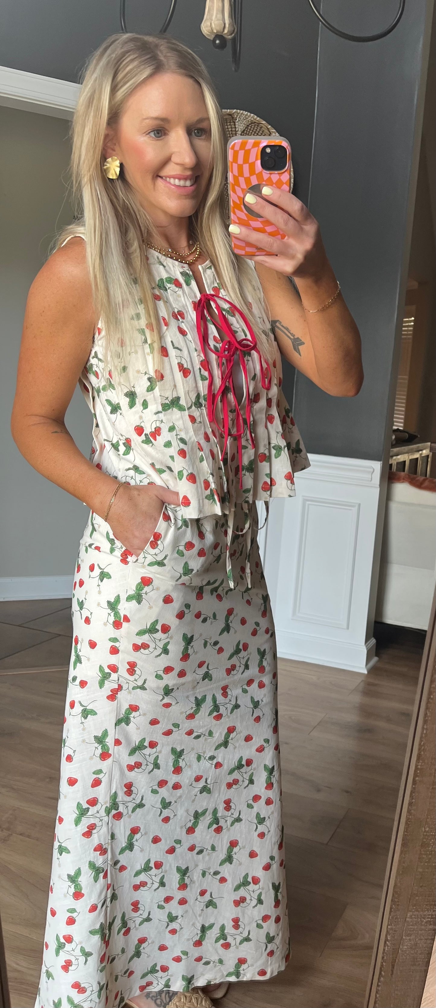 Berry A Line Skirt /lined cream