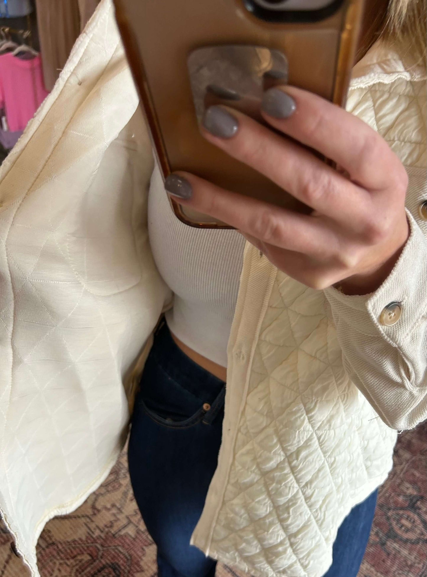 Quilted Cream Like a Cloud Jacket