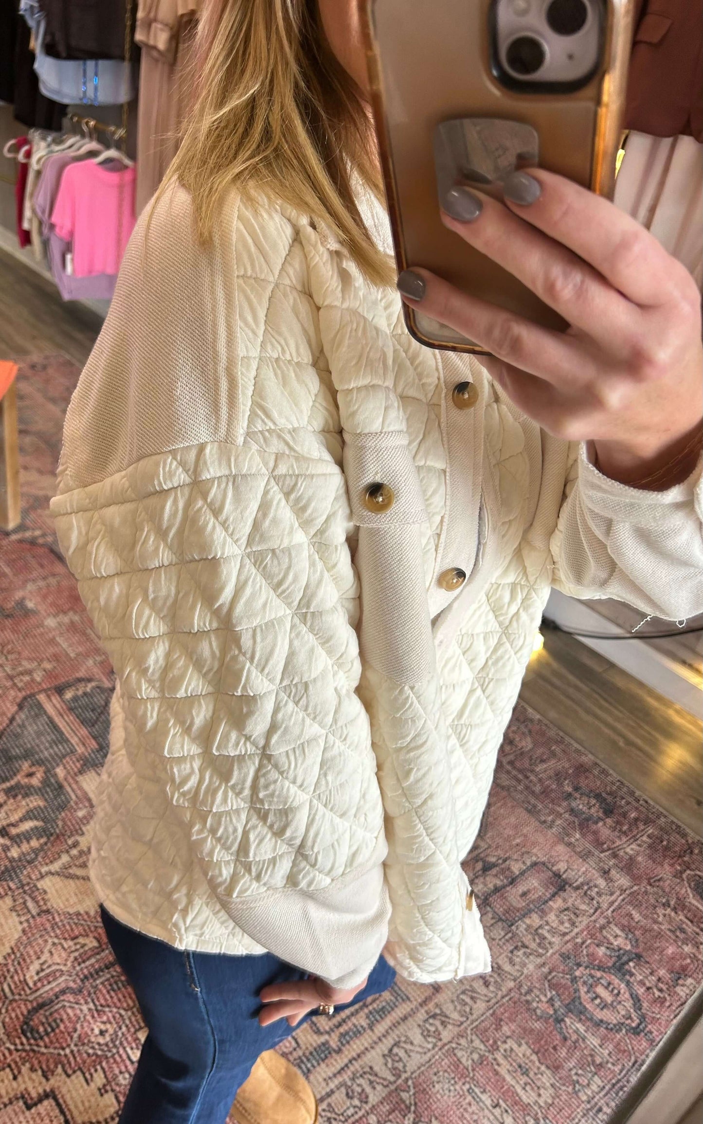 Quilted Cream Like a Cloud Jacket