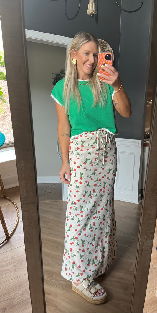 Berry A Line Skirt /lined cream