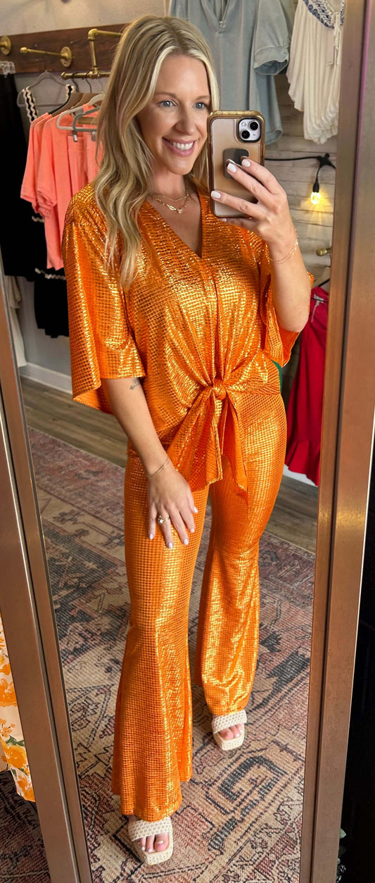 Dolly Orange Hound Flare Pants