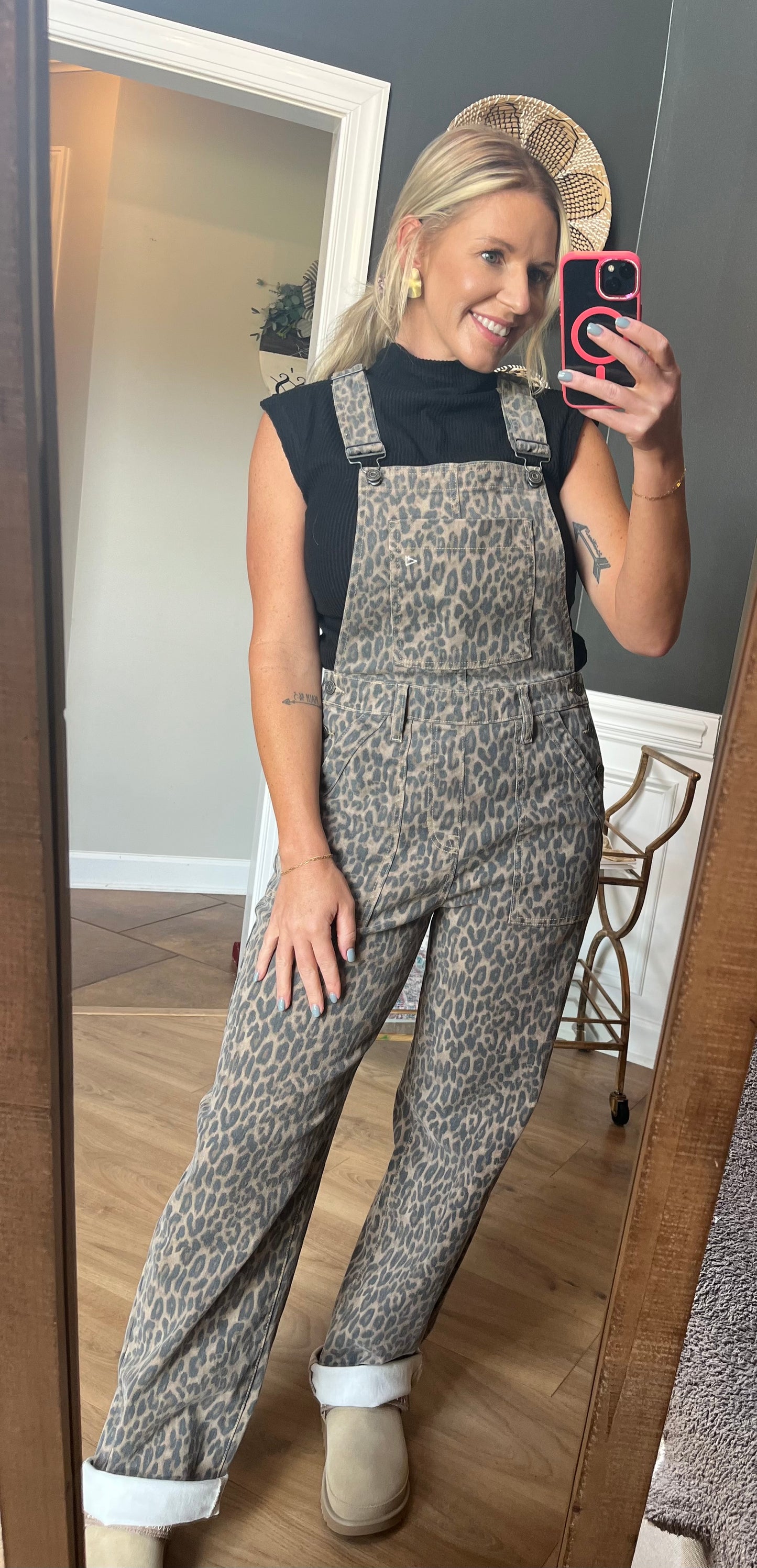 HIDDEN Denim Dylan Leopard overalls