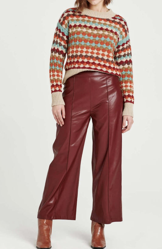 Another Love Vino Sparkle Vegan Leather crop pants