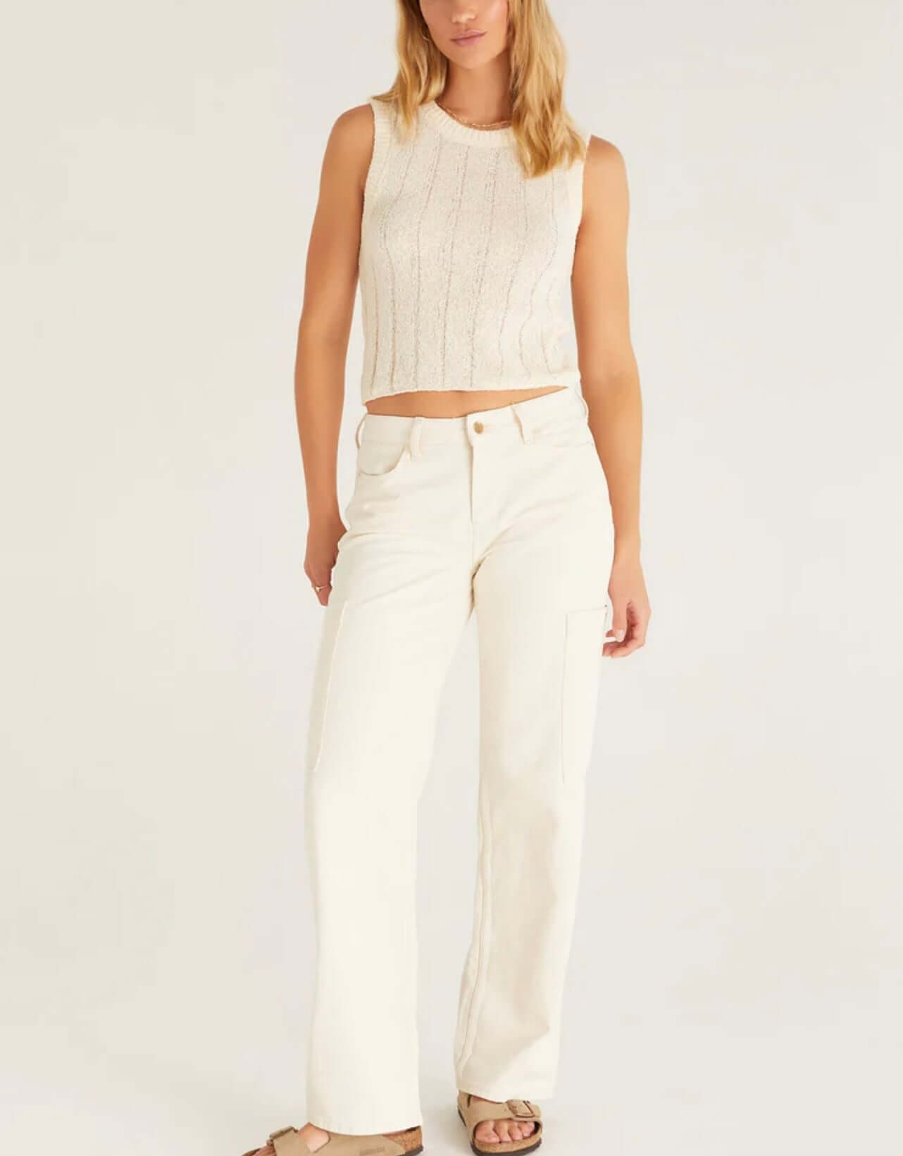 Z Supply Piper Sweater Tank/Adobe white