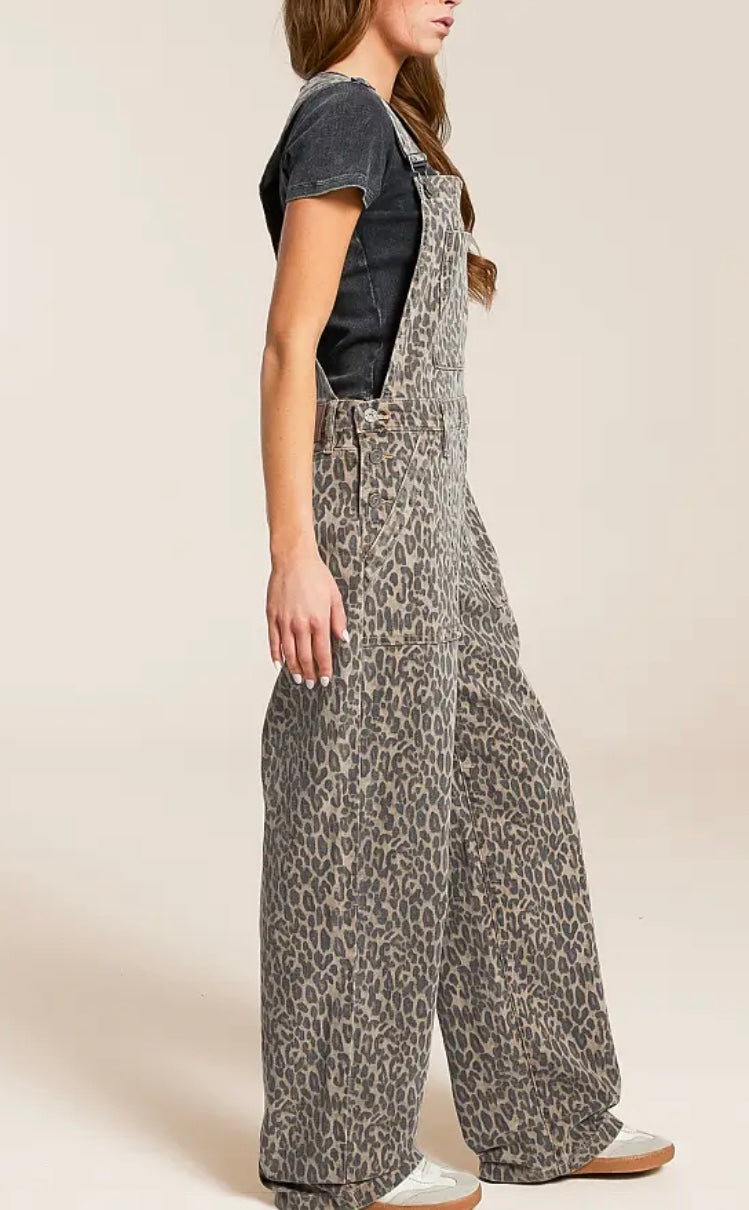 HIDDEN Denim Dylan Leopard overalls