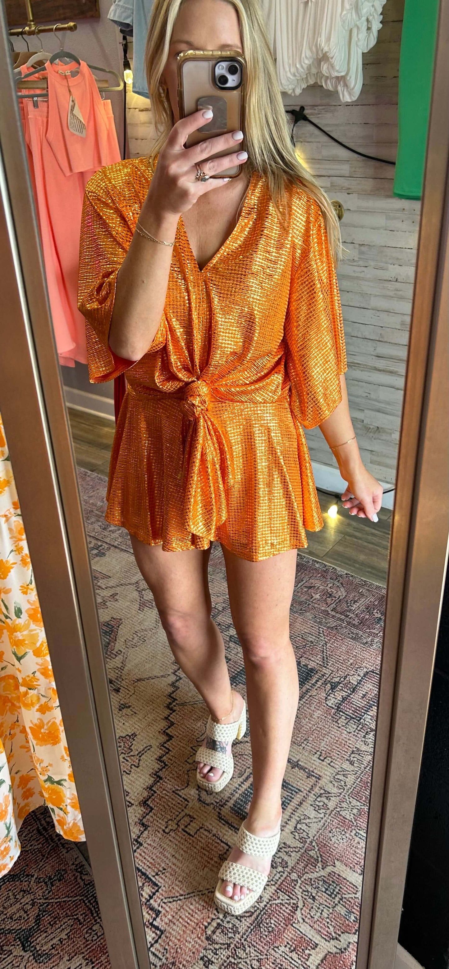 Orange Hound swing shorts