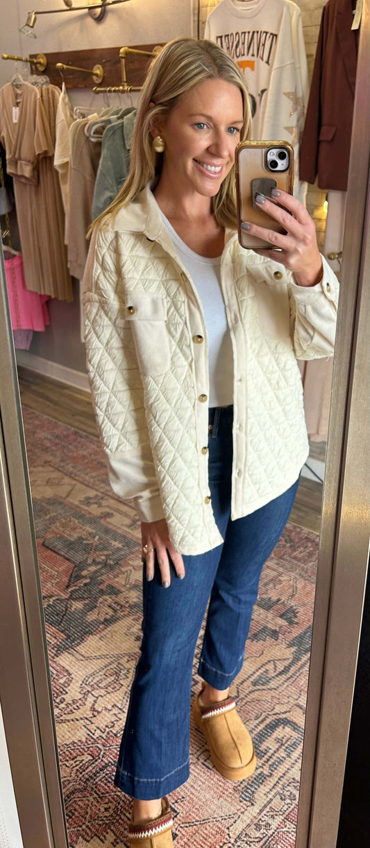 Quilted Cream Like a Cloud Jacket
