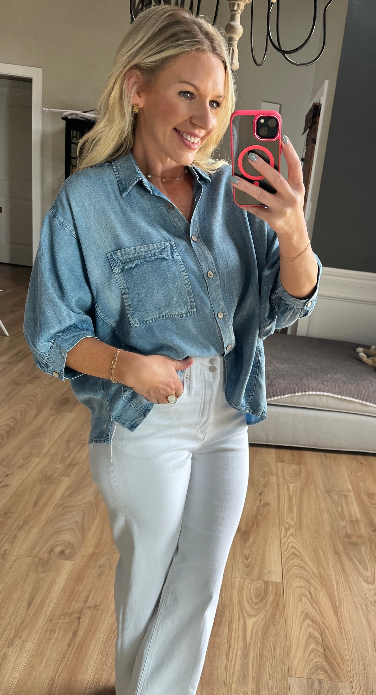 Tencel chambray Denim Top