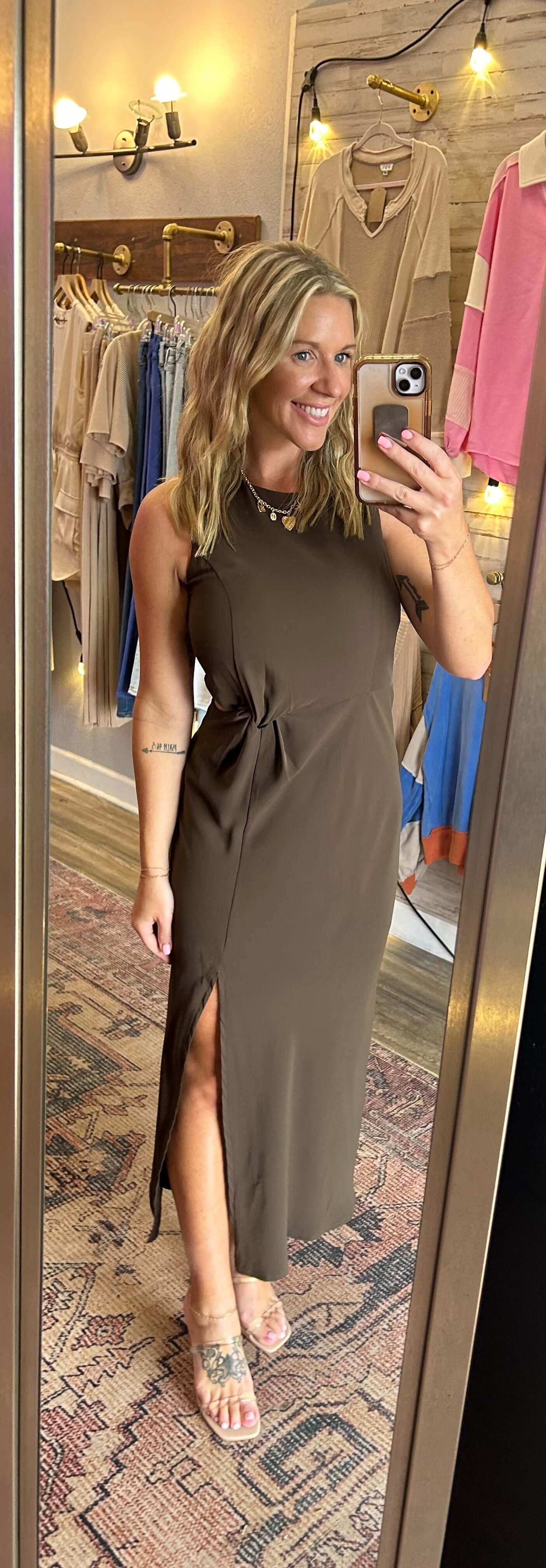 Chocolate side knot Dress