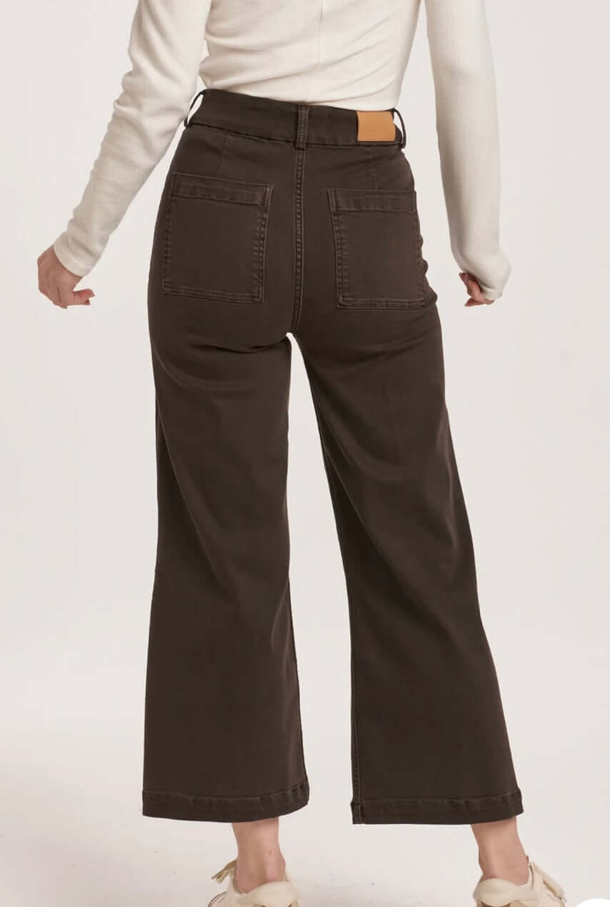 Dear John Audrey Highrise Wideleg Crop Denim/Ground Coffee
