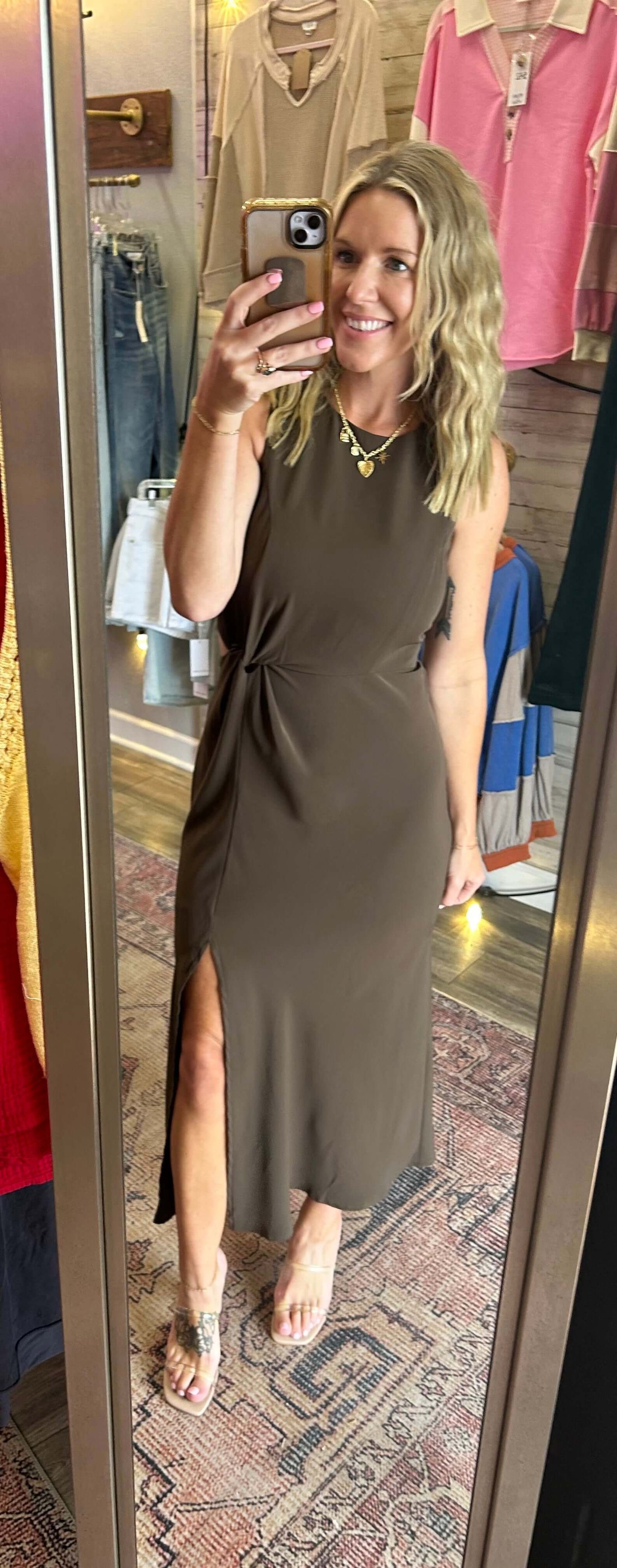Chocolate side knot Dress