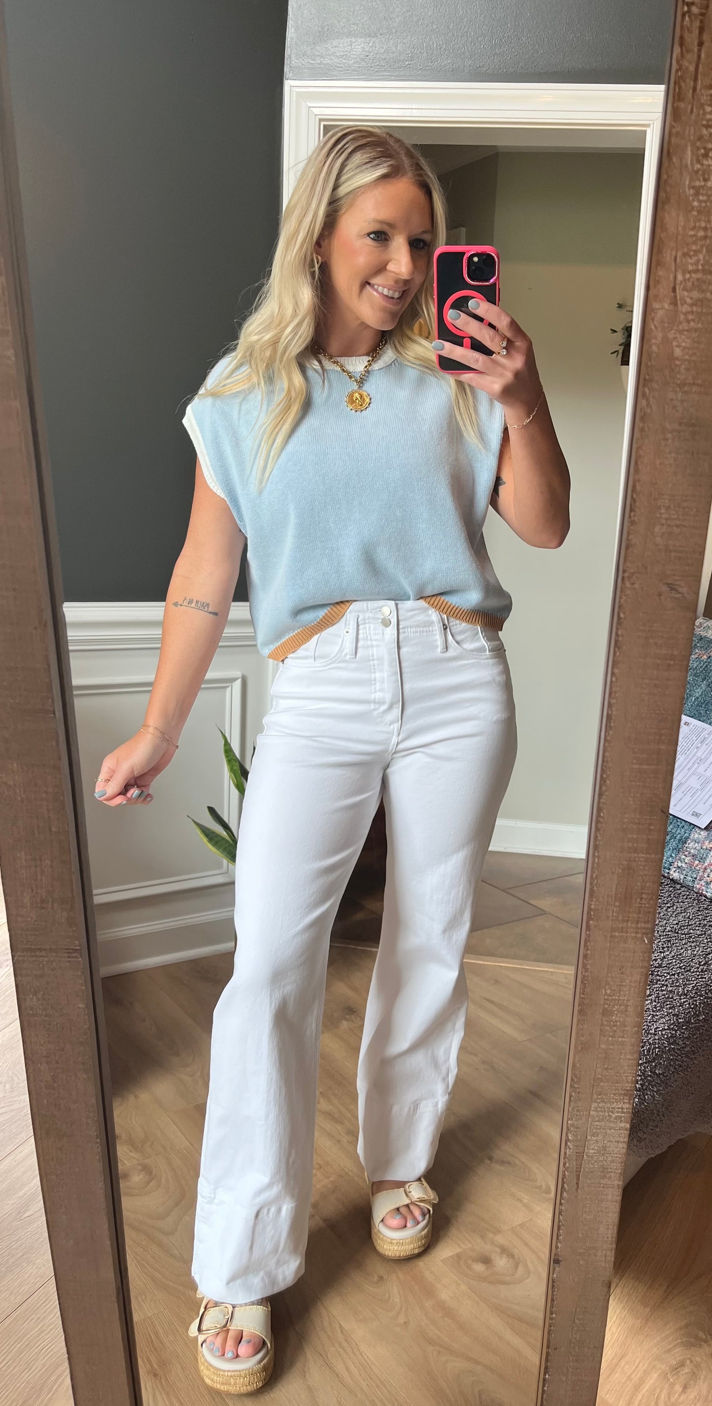 Icy Blue Sleeveless Sweater