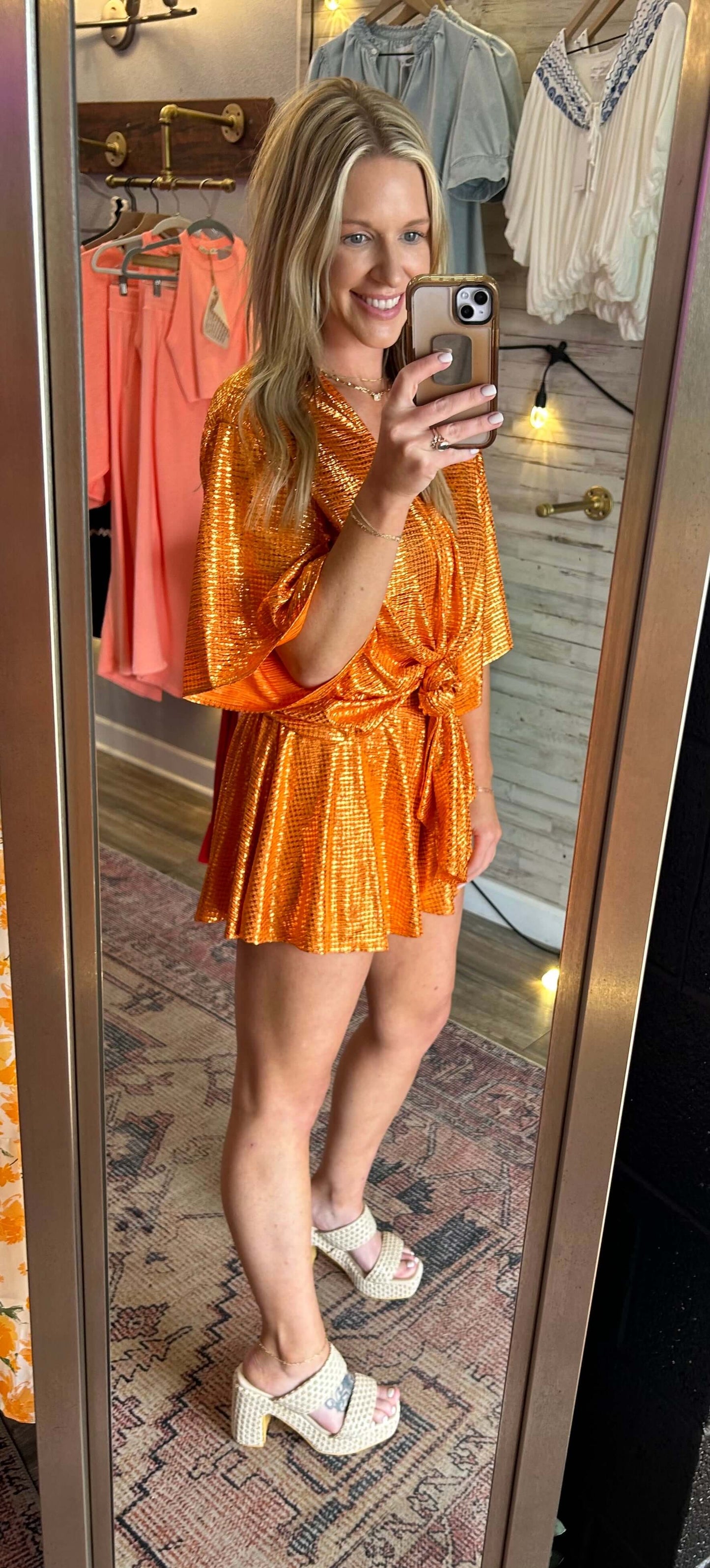 Orange Hound swing shorts