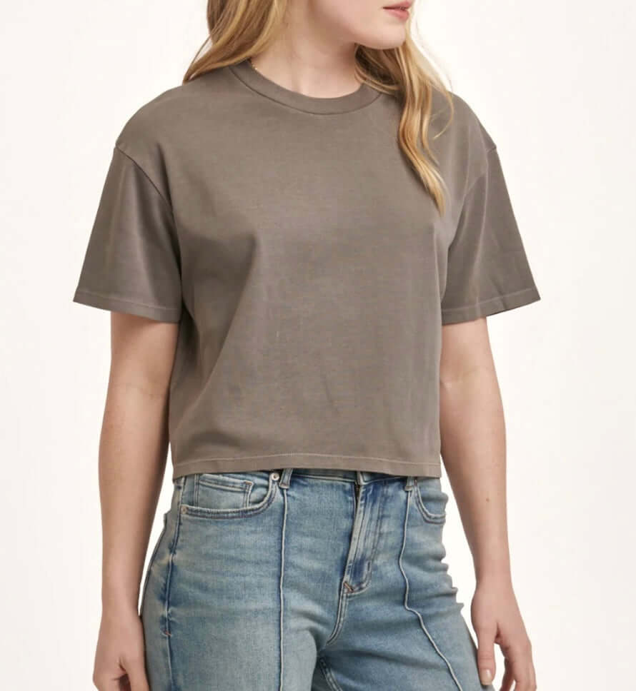 Dear John Maddox Boyfriend Jersey Cotton Top/ charcoal