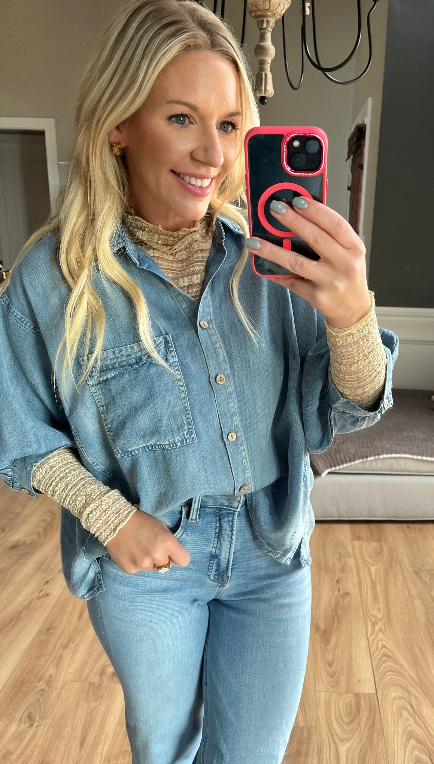Tencel chambray Denim Top