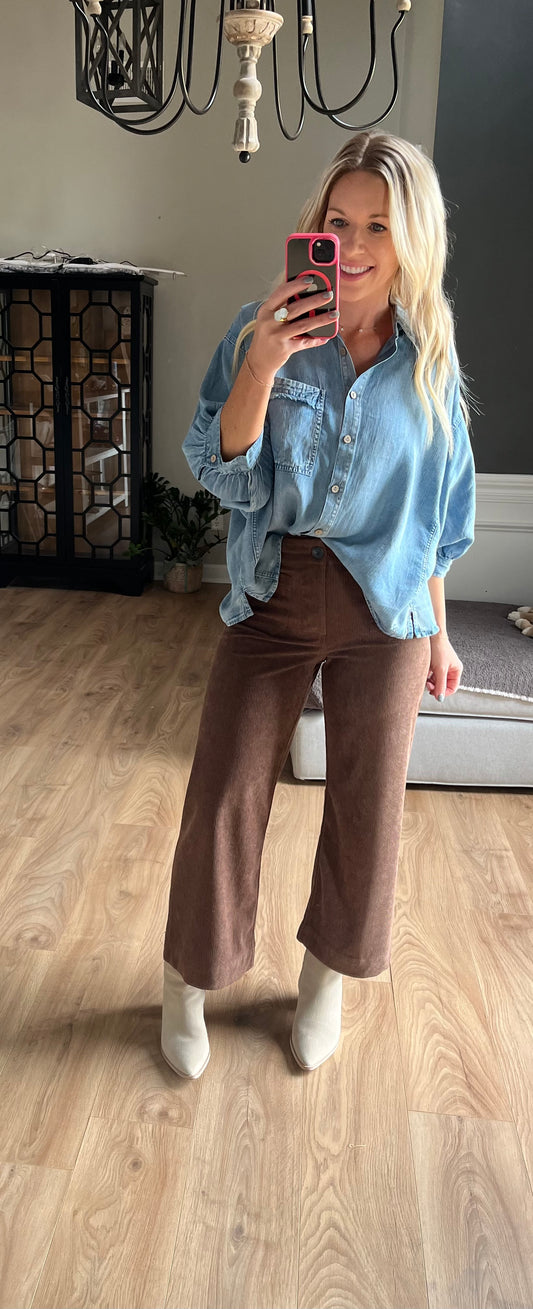 Tencel chambray Denim Top