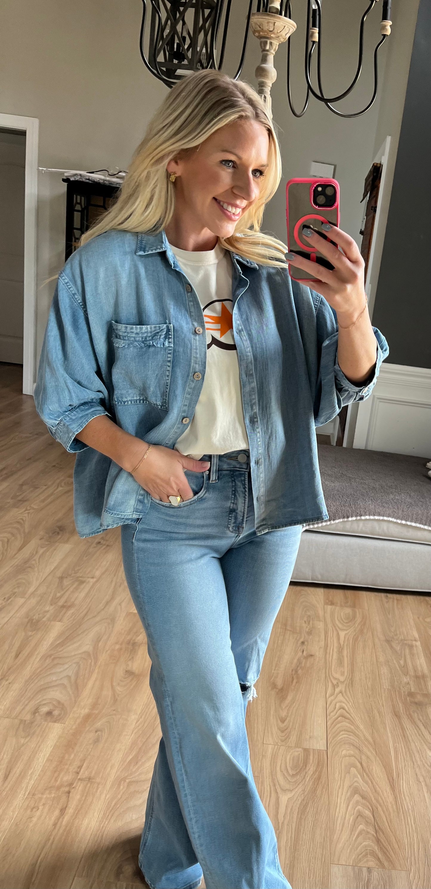 Tencel chambray Denim Top