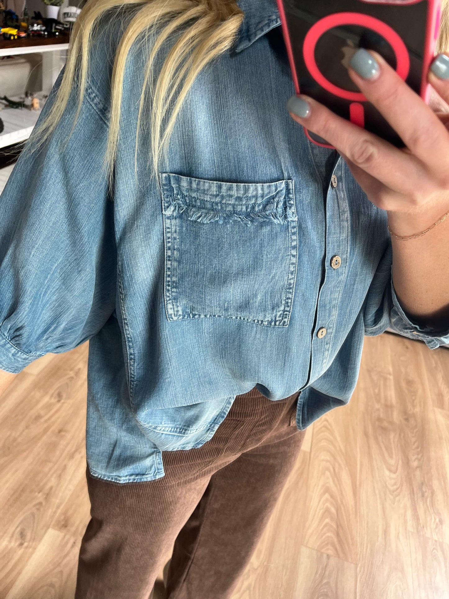 Tencel chambray Denim Top