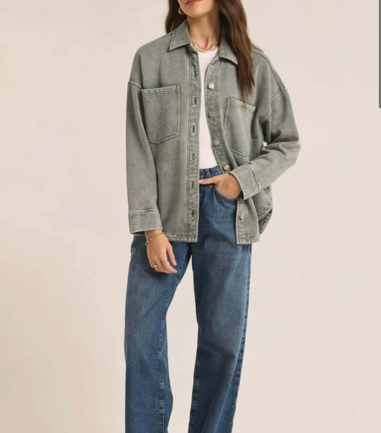 Z Supply All Day Knit Jacket - Palm Green