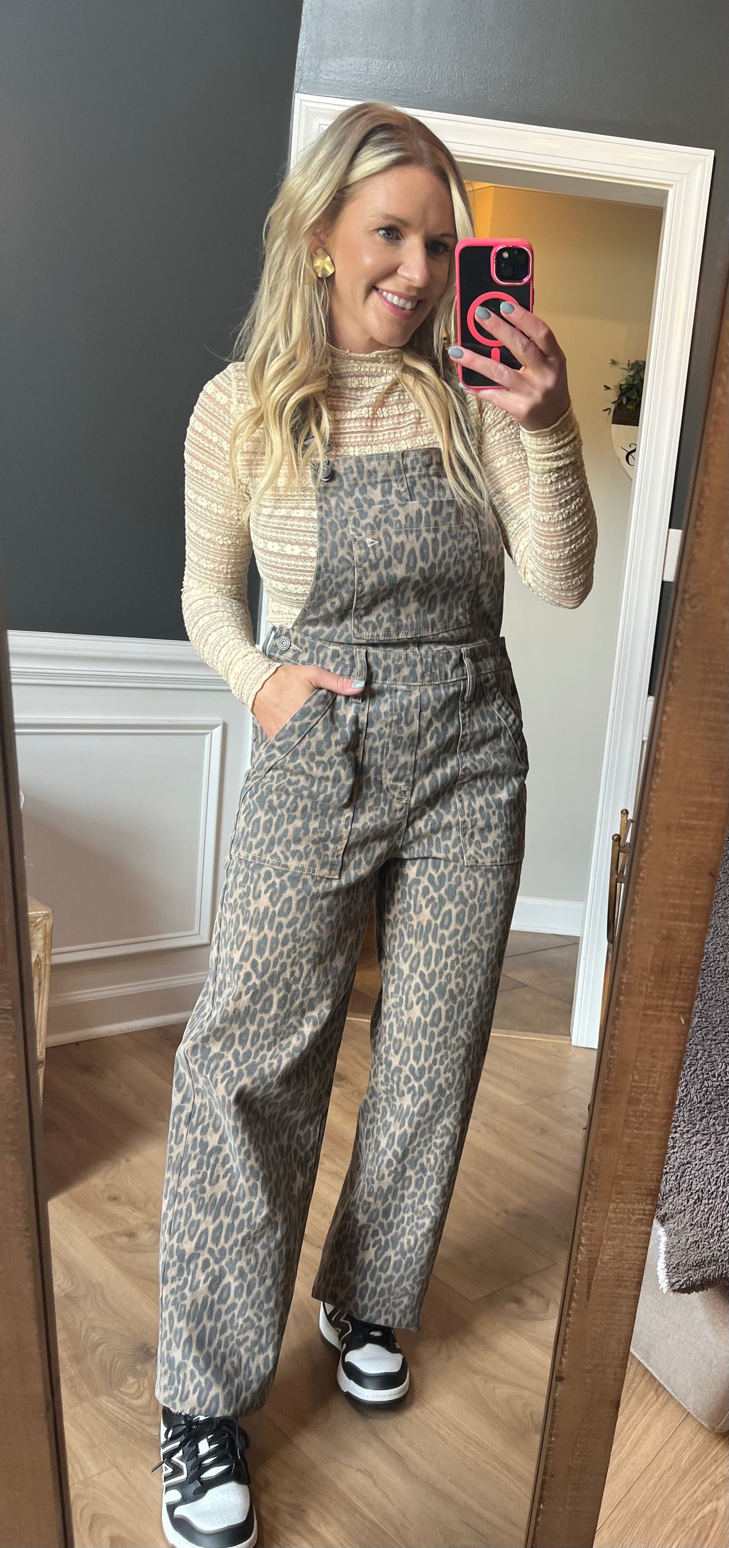 HIDDEN Denim Dylan Leopard overalls