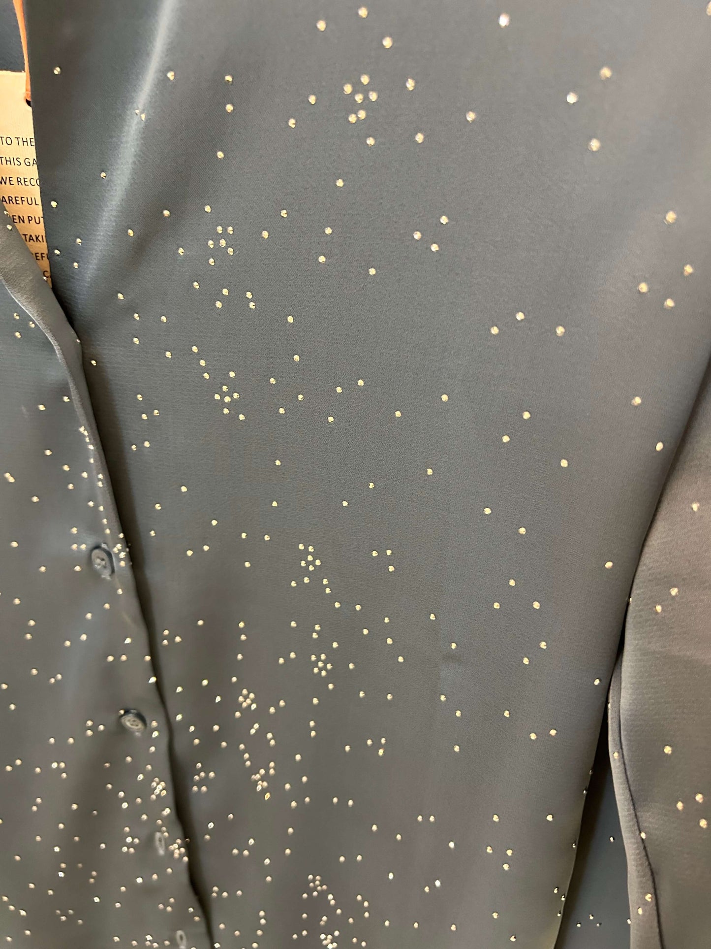 Hot Fix Button Down Blouse/ with embellished detail